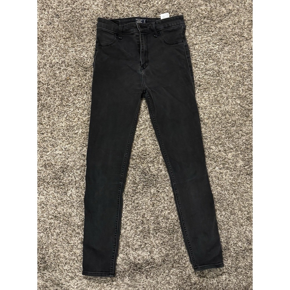 Abercrombie Fitch Black Simone High Rise Jean Legging Denim Women Size 27/4s